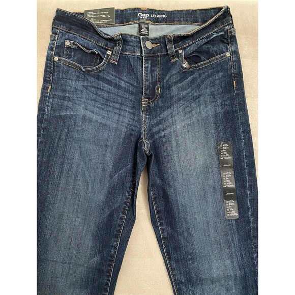 GAP Jeans Womens 4 Regular 27 x 30 Blue Stretch Skinny Denim Leggings Jeggings - Picture 2 of 16